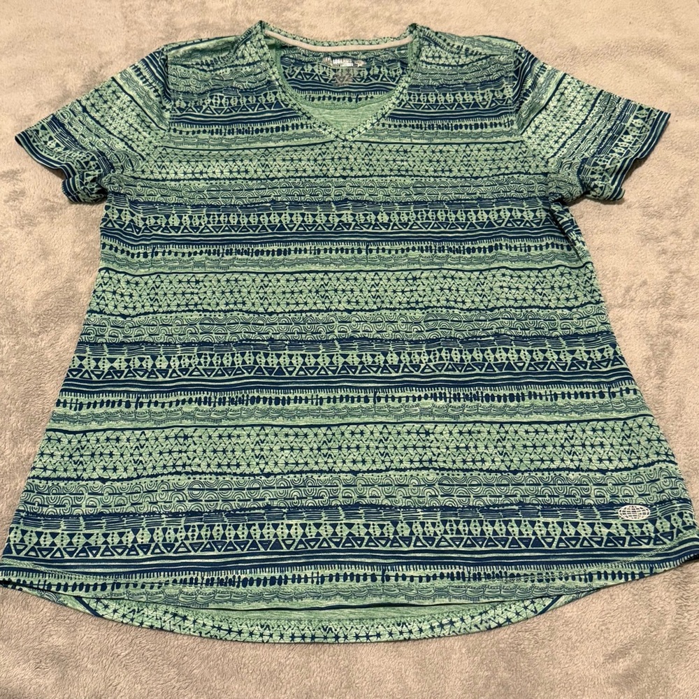Reel Legends Teal and Navy Short Sleeve Tee